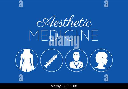 Aesthetic Medicine Blue Background Illustration Stock Vector