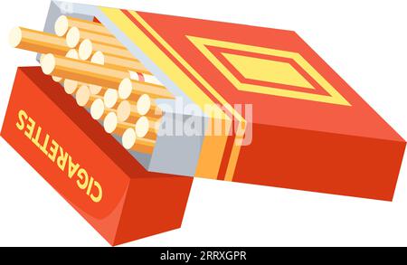 Cigarette pack cartoon icon. Tobacco smoking symbol isolated on white background Stock Vector