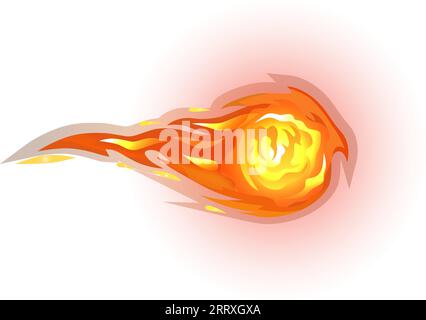 Fire attack effect. Burning energy ball light isolated on white background Stock Vector