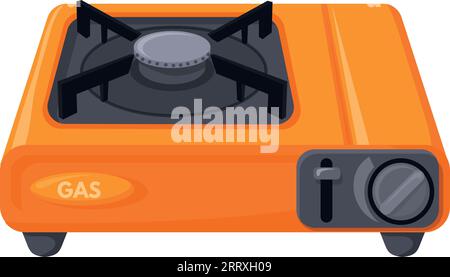 Electric portable stove. Cartoon gas burner icon isolated on white background Stock Vector
