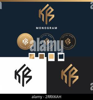 Luxury KR or RK Initial Monogram Text Letter Logo Design Stock Vector