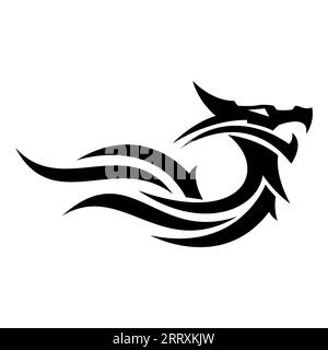 dragon flame logo design vector Stock Vector