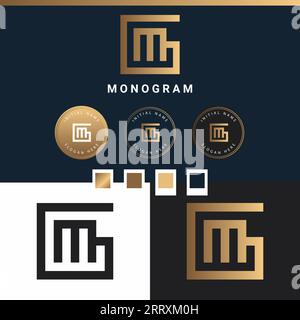 Luxury GM or MG Initial Monogram Text Letter Logo Design Stock Vector