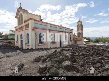 Piton Sainte Rose, Reunion, France - August 16, 2022: view of Notre-Dame des Laves church in La Reunion Stock Photo