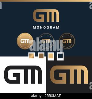 Luxury GM or MG Initial Monogram Text Letter Logo Design Stock Vector