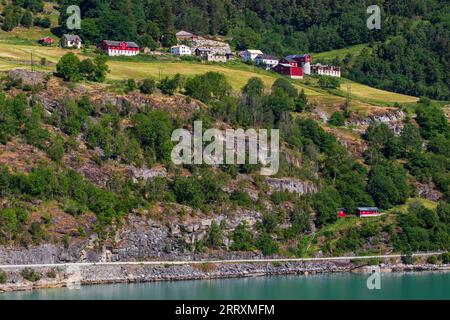 Luster Village, Vestland County, Norway Stock Photo