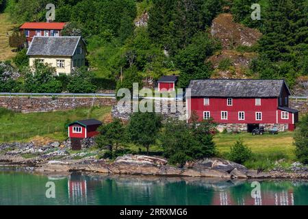 Luster Village, Vestland County, Norway Stock Photo