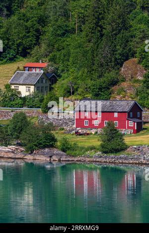 Luster Village, Vestland County, Norway Stock Photo