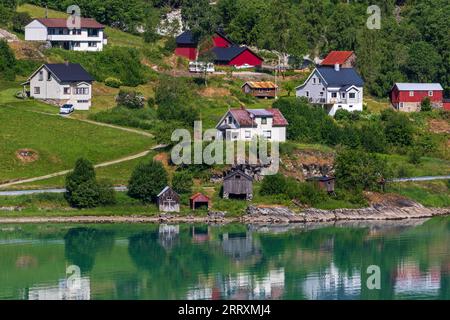 Luster Village, Vestland County, Norway Stock Photo