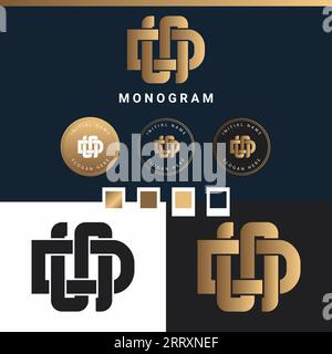 Luxury SD or DS Initial Monogram Text Letter Logo Design Stock Vector