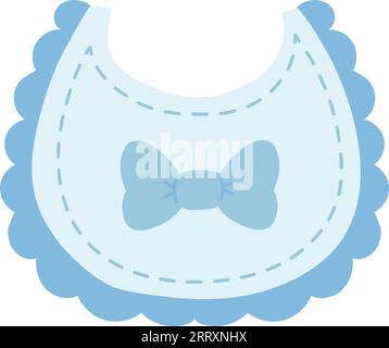 Baby bib icon flat. Blue pictogram on white background. Vector ...