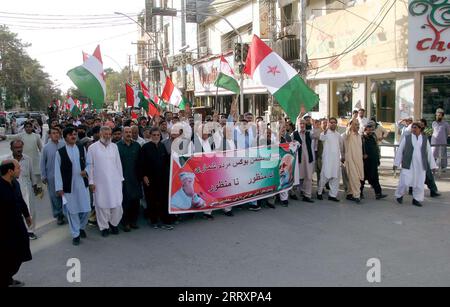 Members of Pashtunkhwa Milli Awami Party are holding protest demonstration against the Digital Census, held at Manan Chowk in Quetta on Saturday, September 9, 2023. Credit: Pakistan Press International (PPI)/Alamy Live News Stock Photo