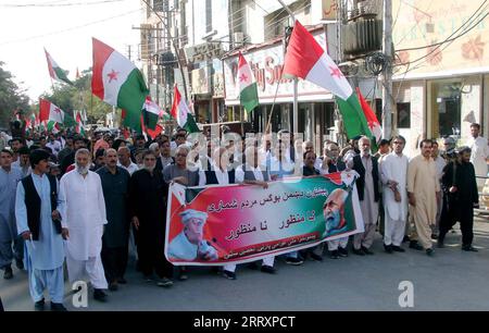 Members of Pashtunkhwa Milli Awami Party are holding protest demonstration against the Digital Census, held at Manan Chowk in Quetta on Saturday, September 9, 2023. Credit: Pakistan Press International (PPI)/Alamy Live News Stock Photo