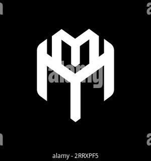letter MM abstract hexagon logo design vector Stock Vector