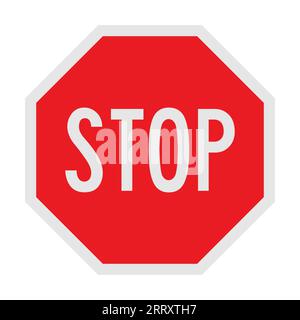 Stop sign isolated on white. Vector illustration Stock Vector