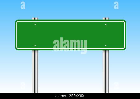 Blank Green Freeway Sign Isolated. Vector illustration Stock Vector