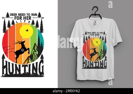 Hunting t shirt design Stock Vector