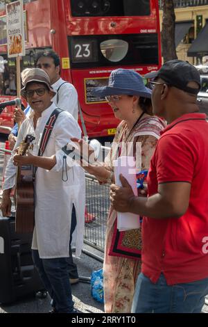 London, UK. 9 Sept 2023. The British Asian Christian Association held protests at the Pakistan and Indian High Commissions following targeted violence against Christian communities in both countries, particular at Manipur, India where more than 250 were killed and tens of thousands forced from their homes and at Jaranwala, Pakistan where hundreds of homes and 30 churches have been destroyed. Peter Marshall/Alamy Live News Stock Photo