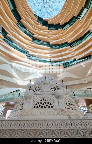 Istanbul, Turkey - September 9, 2023: Interior view of Modern Marmara University Faculty of Theology Mosque in Uskudar (Ilahiyat Fakültesi Camii) Stock Photo