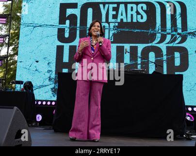 Washington, United States. 09th Sep, 2023. United States Vice President Kamala Harris makes remarks honoring the 50th anniversary of hip hop at the Vice President's residence at the US Naval Observatory in Washington, DC on Saturday, September 9, 2023.Credit: Ron Sachs/Pool via CNP Credit: Abaca Press/Alamy Live News Stock Photo