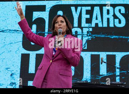 Washington, United States. 09th Sep, 2023. United States Vice President Kamala Harris makes remarks honoring the 50th anniversary of hip hop at the Vice President's residence at the US Naval Observatory in Washington, DC on Saturday, September 9, 2023.Credit: Ron Sachs/Pool via CNP Credit: Abaca Press/Alamy Live News Stock Photo
