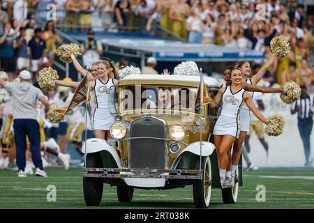 Atlanta, Georgia. 9th Sep, 2023. The iconic Georgia Tech Ramblin' Wreck leads the Yellow Jackets in for the NCAA football game featuring Georgia Tech and the South Carolina State Bulldogs, played at Bobby Dodd Stadium on the campus of Georgia Tech in Atlanta, Georgia. Cecil Copeland/CSM(Credit Image: © Cecil Copeland/Cal Sport Media). Credit: csm/Alamy Live News Stock Photo