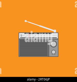 transistor radio in flat design illustration Stock Vector