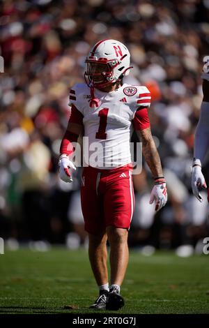 Nebraska wide receiver Billy Kemp IV stands on the field during the first  half of an NCAA college football game against Minnesota, Thursday, Aug. 31,  2023, in Minneapolis. (AP Photo/Abbie Parr Stock