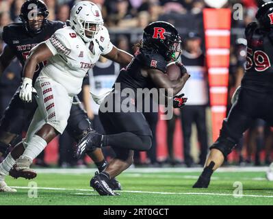 Piscataway, NJ, USA. 09th Sep, 2023. Rutgers Scarlet Knights running back Kyle Monangai (5) during the NCAA football game between the Temple Owls and the Rutgers Scarlet Knights at SHI Stadium in Piscataway, NJ. Mike Langish/CSM/Alamy Live News Stock Photo