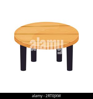 Wooden circular shape table 3d Stock Vector
