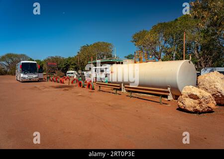 Eighty Mile Beach, WA, Australia - Sandfire Roadhouse petrol station and caravan park Stock Photo