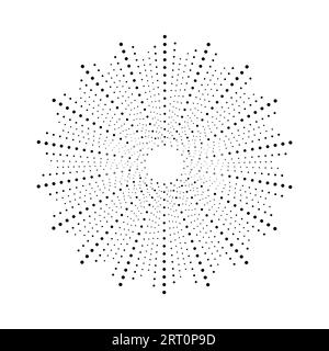 Radial halftone dots explosion background Stock Vector