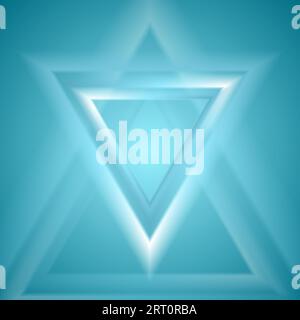 Cyan blue abstract futuristic triangles. Technology polygonal geometric background. Vector illustration Stock Vector