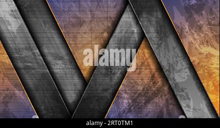 Grunge tech material contrast orange and dark grey corporate texture ...