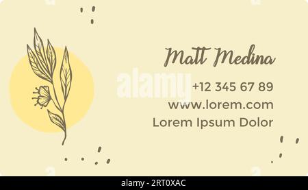 Personal contact information of person offering service or products. Name and phone number, website and copy space, logotype. Business card or adverti Stock Vector