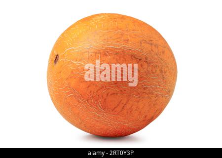 Round ripe melon closeup isolated on white background Stock Photo