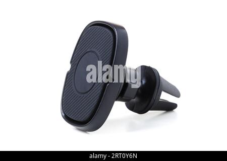 Car holder for mounting a smartphone on a car panel Stock Photo