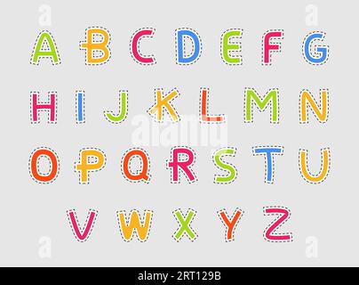 Typography font design with colorful letters Stock Vector
