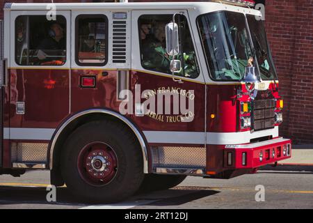 San Francisco Fire Department Truck in Action Stock Photo