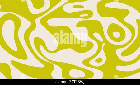 Abstract trippy background with wavy pattern. Trendy vector illustration in 60s, 70s retro style. Groovy horizontal poster y2k. Psychedelic print Stock Vector