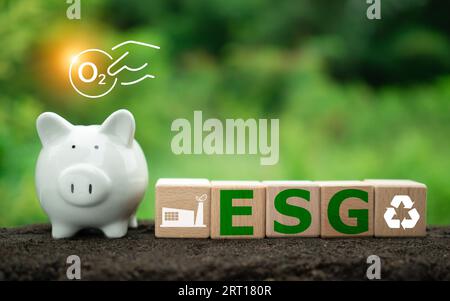 ESG concept for environment, society and governance in sustainable. business responsible environmental. Stock Photo