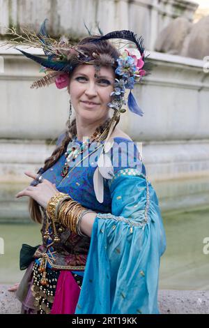 Paris, France. 9th Sept, 2023. Paris is worth a party festival, September 9 and 10, 2023. In a multi-era village, the historic festival presents Parisian heritage, through dance, music, gastronomy, literature and crafts on the square in front of the Saint Supilce church in Paris, France. Credit: Bernard Menigault/Alamy Live News Stock Photo