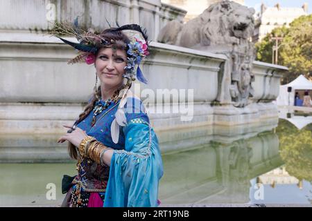 Paris, France. 9th Sept, 2023. Paris is worth a party festival, September 9 and 10, 2023. In a multi-era village, the historic festival presents Parisian heritage, through dance, music, gastronomy, literature and crafts on the square in front of the Saint Supilce church in Paris, France. Credit: Bernard Menigault/Alamy Live News Stock Photo