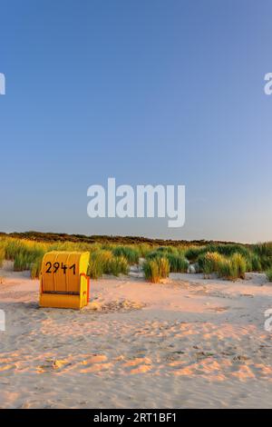 Sunset on the beach of Juist, East Frisian Islands, Germany Stock Photo
