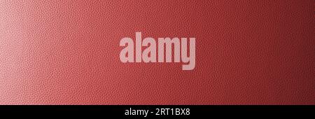 Abstract background, wide banner with red gradient leather texture. Genuine structure, luxury pattern.  Gradient, wallpaper, panoramic,  wide, web ban Stock Photo