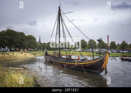 Viking Ship in Roskilde Harbour Museum, Denmark Stock Photo