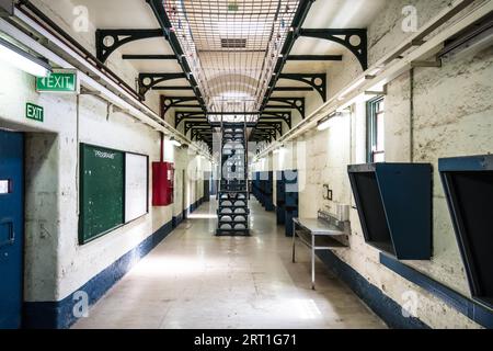 BEECHWORTH, AUSTRALIA, DECEMBER 30, 2021: Historic Beechworth Gaol and its courtyard on a hot summer's day in Victoria, Australia Stock Photo