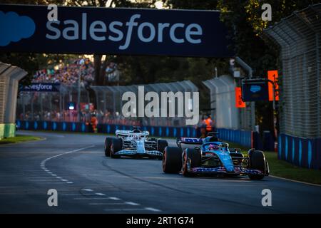 MELBOURNE, AUSTRALIA, APRIL 9: Fernando Alonso of Spain drives the number 14 Alpine F1 A522 Renault during qualifying at the 2022 Australian Grand Stock Photo