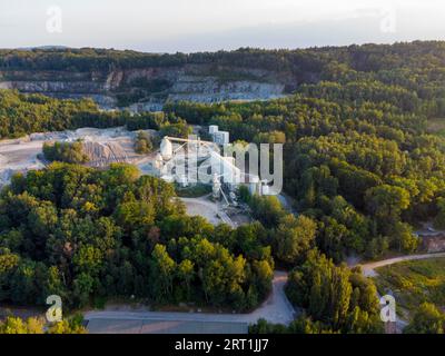 Granodiorite large open pit mine Demitz, Thumitz Stock Photo