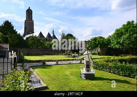 St. Martin's Church, seen from the monastery garden of Maria Hart Abbey; Weert, Limburg Stock Photo